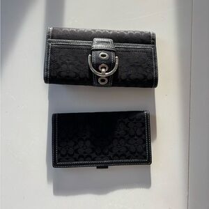 Coach Black Signature Wallet Duo
